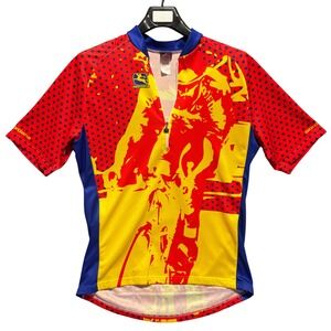 Vintage‎ Giordana L Cycling Jersey Full Zip Bike Biker Short Sleeve Italy Polka